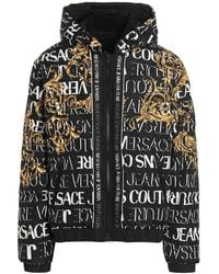 Versace Jeans Couture Synthetic Reversible Down Jacket in Black Mens Clothing Jackets Casual jackets for Men White 