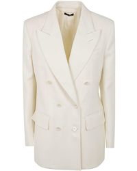 Tom Ford - Wool And Silk Blend Twill Double Breasted Jacket - Lyst