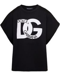 Dolce & Gabbana T-shirt With Lace Bralette in Black | Lyst