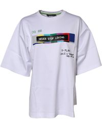 Dolce & Gabbana - White Cotton Printed Short Sleeves T - Lyst