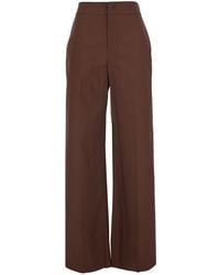 Twinset - High-Waisted Wide Leg Trousers With Side Pockets For Cotton Elastane - Lyst