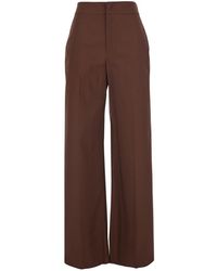 Twinset - High-Waisted Wide Leg Trousers With Side Pockets For Cotton Elastane - Lyst