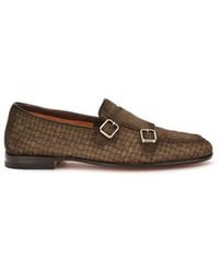 Santoni - Calf Leather Bos Taurus Slip-On Loafers - Lyst