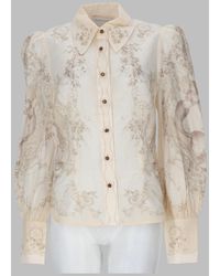 Zimmermann - Printed Shirt Ramie - Lyst