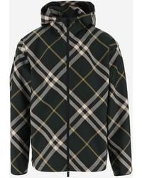 Burberry - Nylon Jacket With Check Pattern - Lyst