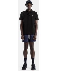 Moncler - Piqué Cotton Polo Shirt With Leather Logo Patch T-Shirts And Polos - Lyst