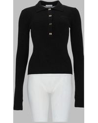 Ganni - Wool Knit Polo Jumpers - Lyst