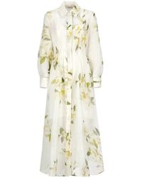 Zimmermann - Harmony Floral-Printed Long-Sleeved Midi Dress - Lyst