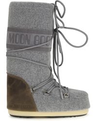 Moon Boot - Mb Icon Nubuck Felt Snow Boots Upper: Fabric; Sole: Rubber - Lyst