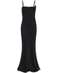 Blumarine - Long Dress With Decor Rose - Lyst