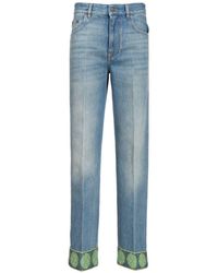 Valentino - Jeans With Jacquard Details - Lyst