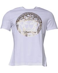 Versace - White Medusa Print Cotton Crew Neck T - Lyst