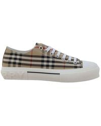 Burberry - Brown Cotton Sneakers - Lyst