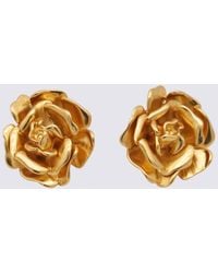 Blumarine - Gold Metal Rose Earrings - Lyst