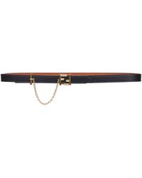 Fendi - Two-Tone Leather Reversible Ff Belt - Lyst