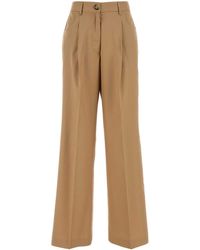 PT Torino - Camel Lyocell Blend Palazzo Pant - Lyst