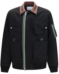 Sacai - Black Cotton Bomber - Lyst