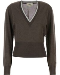 Fendi - Dove Cashmere Blend Sweater - Lyst