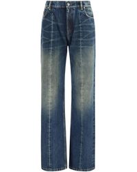 Versace - Distressed Straight-Leg Cotton Denim Jeans - Lyst