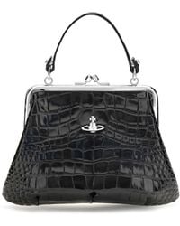 Vivienne Westwood - Granny Frame Crocodile Effect Handbag Calf Leather Bos Taurus Shoulder Bags - Lyst