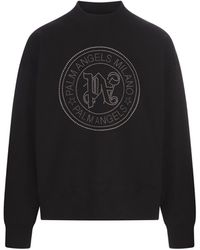 Palm Angels - Sweatshirt With Round Logo And Monogram - Lyst