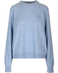 Acne Studios - Face Logo Patch Crewneck Sweater - Lyst