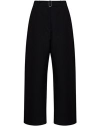 Studio Nicholson - Wool-Blend Chatto Curved-Leg Belted Trousers - Lyst