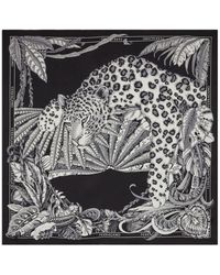 Ferragamo - Animalier Print Silk Foulard - Lyst