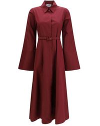 Gabriela Hearst - Bordeaux Cotton Casual Dress - Lyst