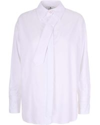 Elisabetta Franchi - Poplin Shirt With Tie - Lyst