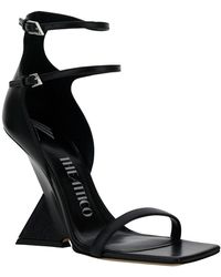 The Attico - Leather Grace Sandals With Ankle Straps And Sculpted Heel - Lyst