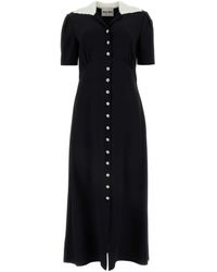 Miu Miu - Shirt Dress With Diamanté Buttons - Lyst