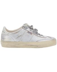 Golden Goose - 'Soul-Star' Metallic Sneakers With Logo Lettering On The Back And On The Tongue - Lyst