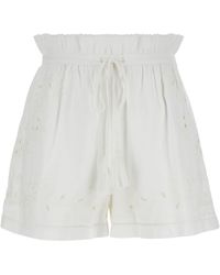Twin Set - Shorts With Drawstring And Embroideries - Lyst