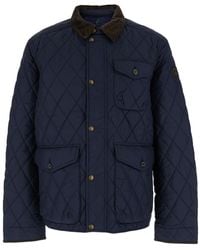 Polo Ralph Lauren - 'The Beaton' Jacket With Corduroy Collar And Logo Patch On The Sleeve - Lyst