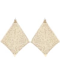 Rabanne - Pixel Chainmail Earrings Brass - Lyst