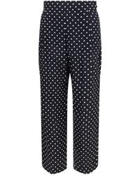 Valentino - Polka-Dot Crêpe De Chine Pants Silk - Lyst