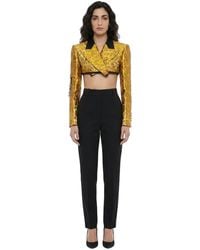 Dolce & Gabbana - Dolce & Gabbana Jacquard Wool-Blend Cropped Jacket - Lyst