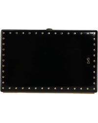 Dolce & Gabbana - Leather Studs Frame Clutch Evening Purse Bag - Lyst
