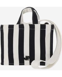 Patou - Small Cotton Canvas Tote Bag With Striped Pattern - Lyst