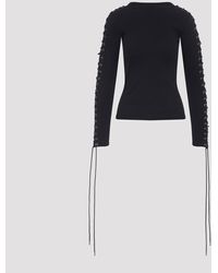 Balenciaga - Lace-Up Long Sleeves T--Shirt - Lyst