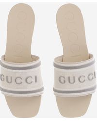 Gucci - Cotton Slider Sandals - Lyst