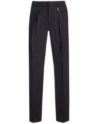 Fendi - Black Wool Crepe Trousers - Lyst