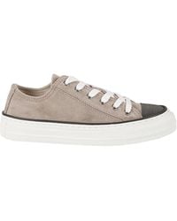 Brunello Cucinelli - Softy Velour Pair Of Sneakers - Lyst