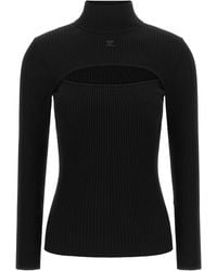 Courreges - Courrèges Ribbed Viscose With Cut-Out Sweater - Lyst