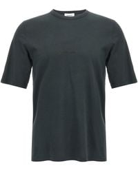 Saint Laurent - Logo Embroidery T-Shirt - Lyst