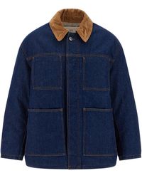 Ami Paris - Padded Denim Jacket - Lyst
