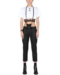 McQueen - Cropped Straight Trousers - Lyst