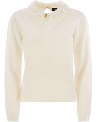 Fabiana Filippi - Platinum Jersey With Macramé Lace - Lyst