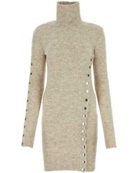 Isabel Marant - Melange Sand Stretch Nylon Blend Melissa Sweater Dress - Lyst